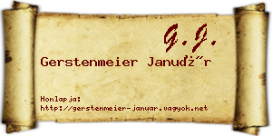 Gerstenmeier Január névjegykártya
